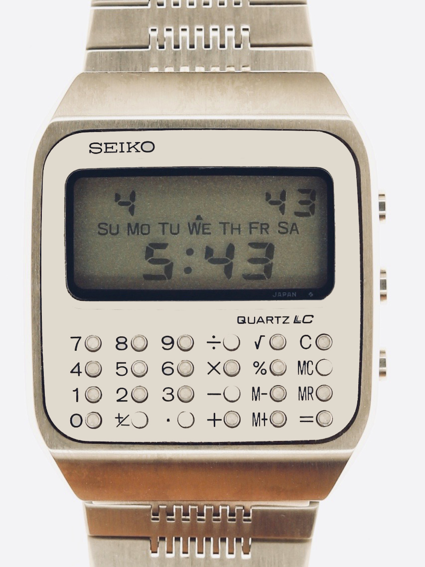 Seiko LCD Calculator NOS Metal/Steel 1970s - Gisbert A. Joseph Watches