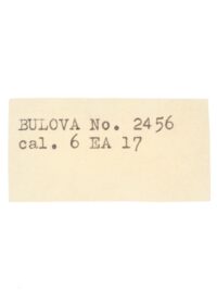 Bulova N° 2456 for Cal. 6EA 1950s