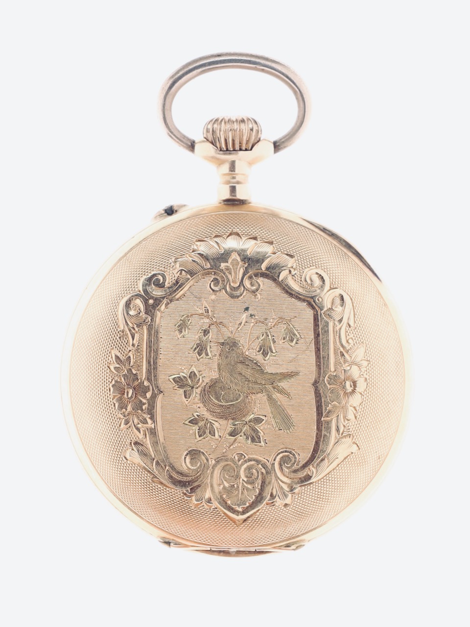 Swiss Ladies Fob 14 k Red Gold 1890s