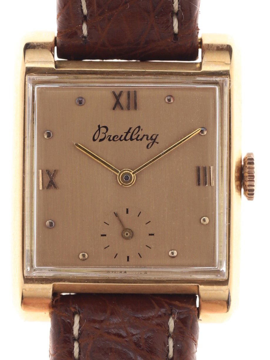 Breitling , Rectangular , 18 k Rose Gold , 1950s