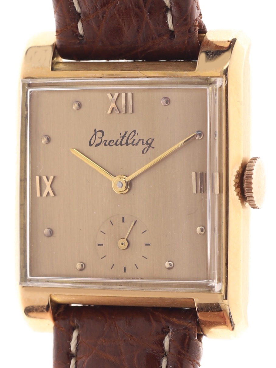 Breitling , Rectangular , 18 k Rose Gold , 1950s